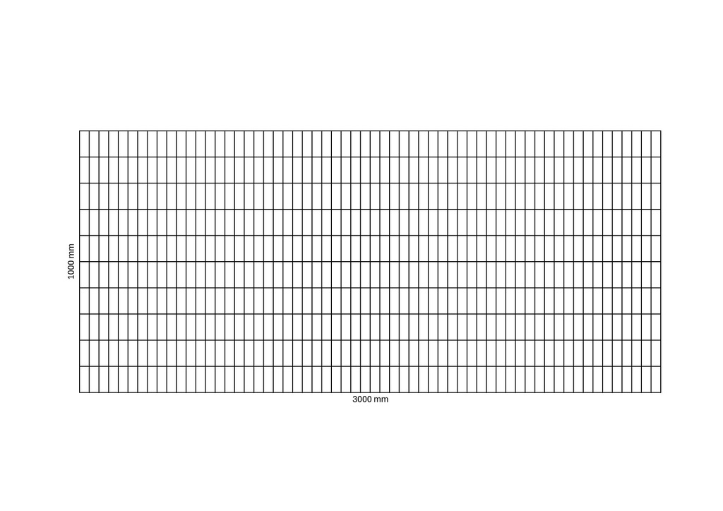Gabionová síť 3000x1000 mm, oko 50x100 mm
