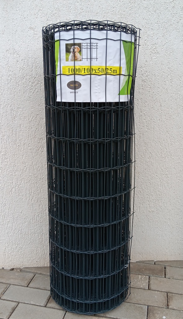 Svařované pletivo poplastované Metuje - antracit - výška 120 cm, oko 100*50 mm, role 25 m