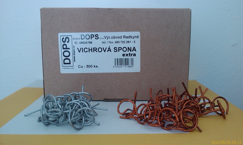 Vichrové spony pozinkované FeZn - 2.jakost