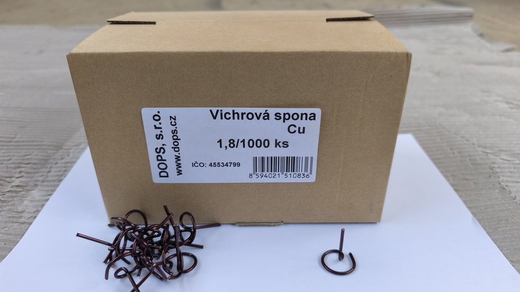 Vichrové spony měděné Cu
